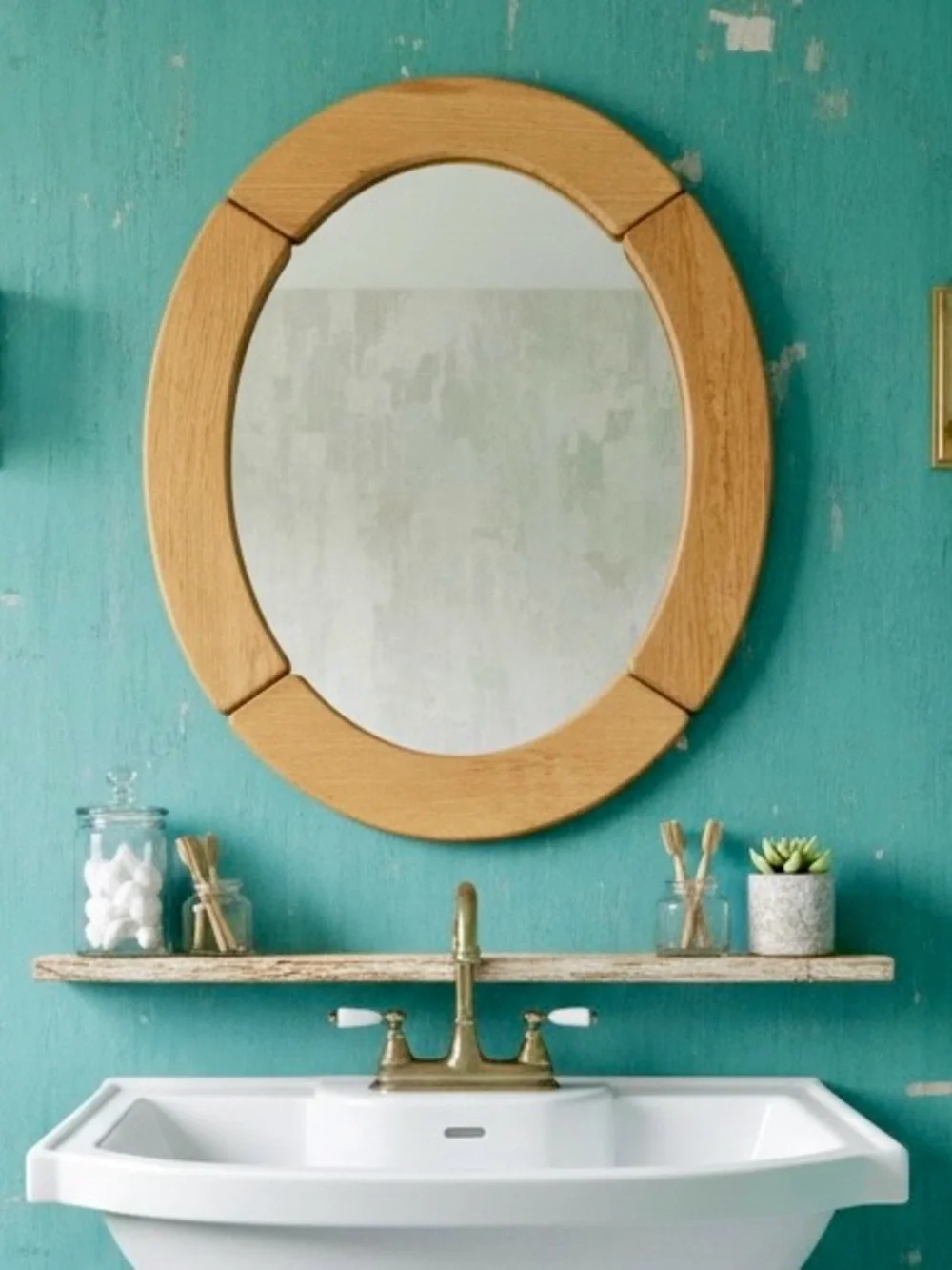Rare Vintage Swedish Pine Framed Mirror